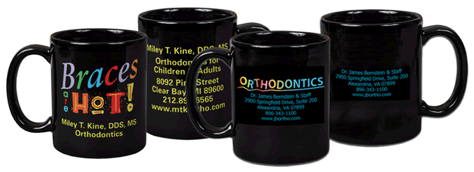 Full color black ceramic mugs
